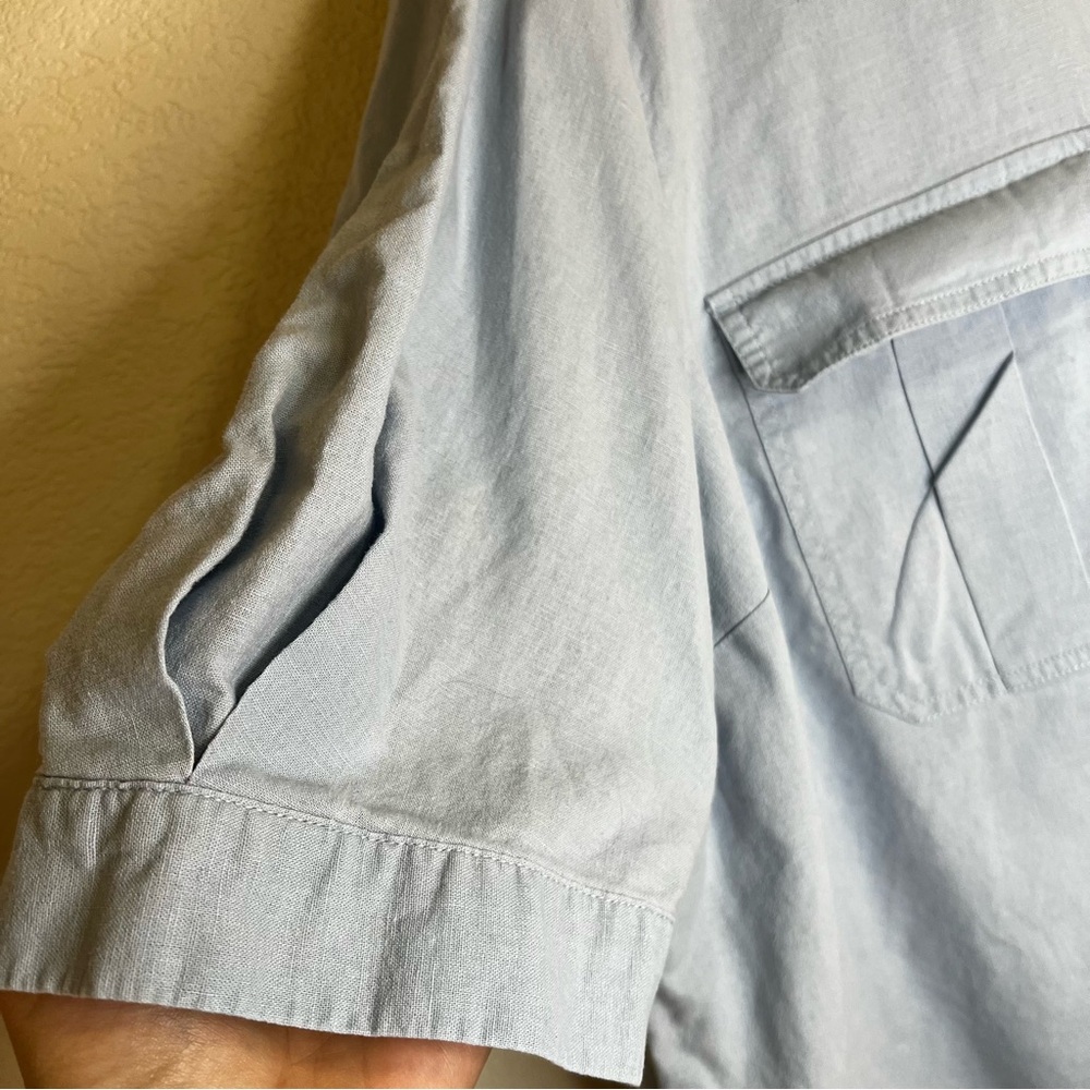 dip brand, size 2x, light blue linen / cotton shirt - Picture 5 of 10